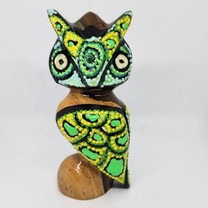 Wooden Colorful Carved Owl